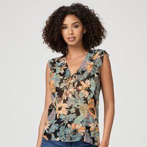 PAIGE Cataleya Top - Black Multi Silk